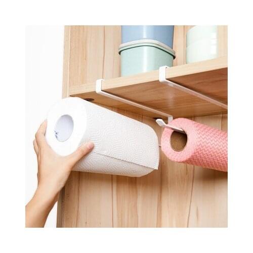 Kitchen Free-Installation Preservative Film Iron Storage Holders Cabinet Cupboard Tissue Hanging Racks Hearth Napkin Organizer