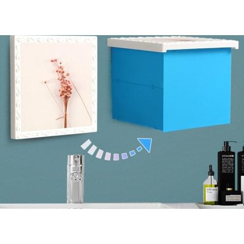Bathroom Folding Storage Box Waterproof Storage Cabinet Wall-mounted Storage Cabinet Toilet Free Punch Storage Box Rack