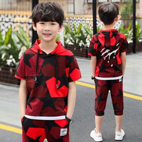 Boy Tracksuit Clothes Set Kids Spring Autumn Cotton School Uniform Sport Camouflage Suit Boys Clothing Sets 5 8 10 12 14 Year