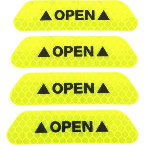 4 Pieces Universal Car Door Reflective Tape Open Sign Warning Mark Sticker