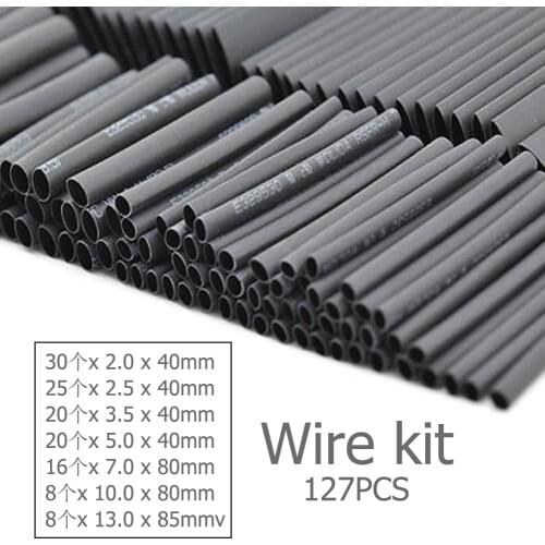 New 127pcs Assortment Polyolefin Heat Shrink Tubing Tube Sleeving Wire Cable Car Electrical Insulation Cable Dropshipping