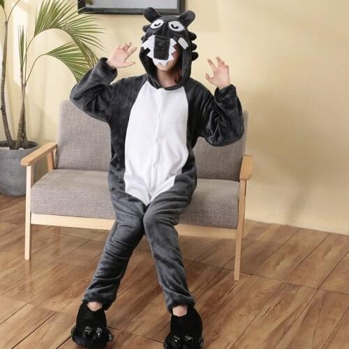 Wolf Onesies For Adult Animal Kigurumi Pajamas Women Bodysuit Unisex Onsie Sleepwear Halloween Cosplay Costume Men Fancy Overall