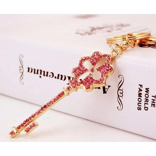 XDPQQ Japanese popular series key model key chain metal inlaid crystal pendant ladies bag accessories small gift 2 colors
