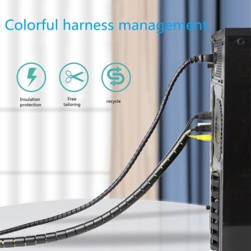 8/10/15/20/25mm 1 Meter Pipe Protection Spiral Wrap Winding Cable Line Organizer Wire Protector Cover Tube (without Wire-finder)