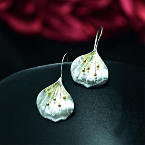Thai Chiang Mai Craft Flowers Long 925 Sterling Silver Temperament Personality Fashion Female Earring SEA023