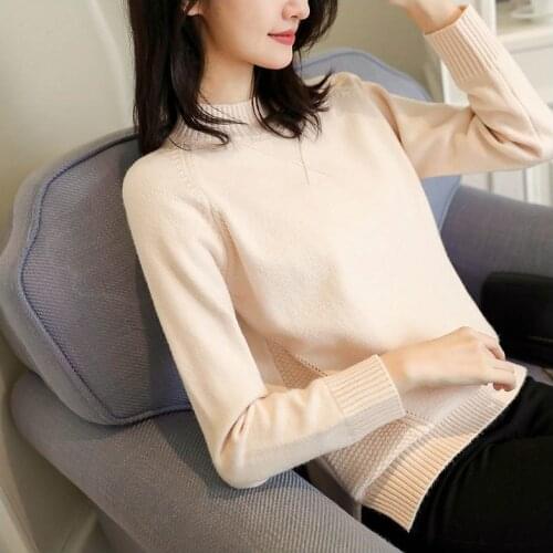 2021 spring and autumn clothing new round neck knitted sweater women short loose top Western style bottoming shirt women