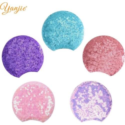 1 Pair 3.3'' Lollipop Mouse Ears For Women Girls Glitter Sequin Ears DIY Headband Party Festival Hair Accessories