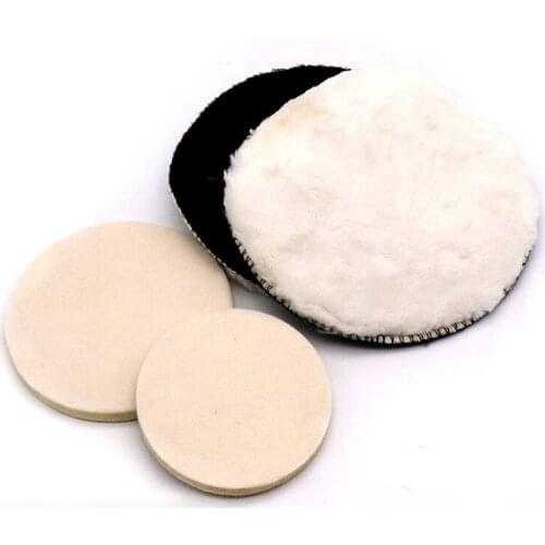 2PCS Universal Car Polishing Pads Kit 4/5Inch Soft & Hard Wool Waxing Polisher Car Body Cleaning Self-adhesive Accessories