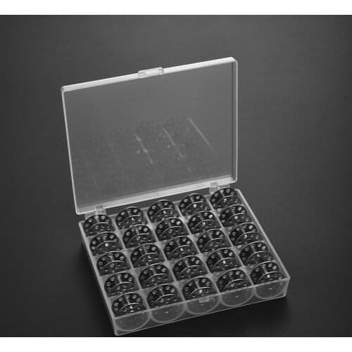25Pcs/Set Bobbins Box Set Sewing Machine Spools Colorful Plastic Metal and Case Storage Box Sewing Equipment Tools Accessories