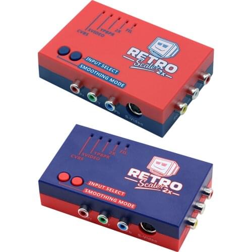 2x A/V To HDMI-Compatible Converter Audio Video Line-Doubler for PS2/N64/NES/Dreamcast/Saturn/MD1/MD2 Retro Game Consoles