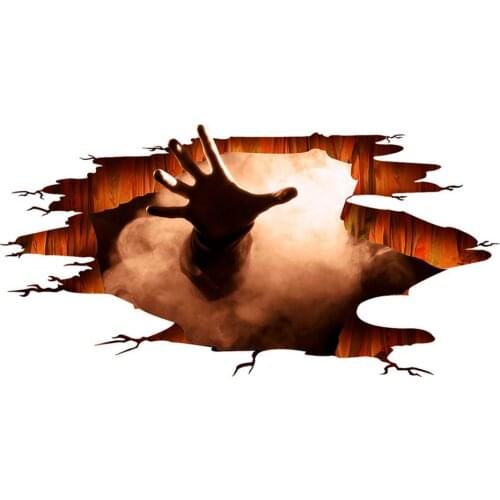 Halloween 3D View Scary Ghost Hand Web Wall Sticker Floor Mural Removable Halloween Home Party Background Decoration