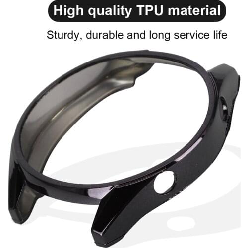 REXLIS 4PCS TPU Fashionable Watch Protect Case Cover Unique Exquisite Protective Shell for Huawei(Plating Black )