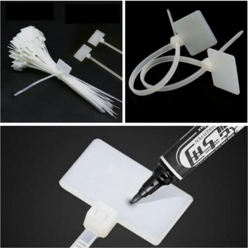 50/100pcs Zip Ties Write Wire Power Cable Label Mark Tag Nylon Self-Locking Tie Network Cable Marker Cord Wire Strap Zip