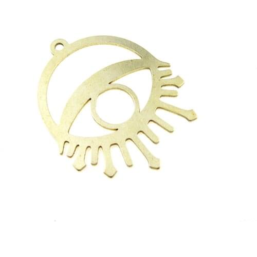 Brass earring charm Brass eye pendant 28x23x0.7mm Brass sun charm necklace findings -6pcs R1477