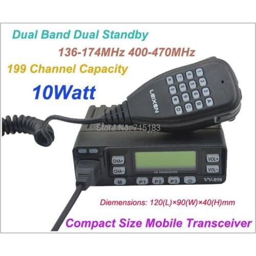 VV-898 Compact Size Dual Band 10Watt Car radio Mobile Radio Transceiver 136-174MHz&400-470MHz