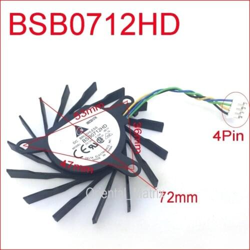 Free Shipping BSB0712HD 12V 0.33A 72mm 36mm*47mm*53mm For EVGA 7010 NVIDIA 9600GT 9800GT Graphics Card Cooling Fan