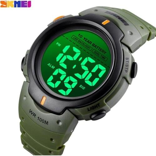 SKMEI 1560 Military Swimming Sports Watches 10 Years life Battery Men Watch 100m Waterproof Male Digital Clock reloj hombre