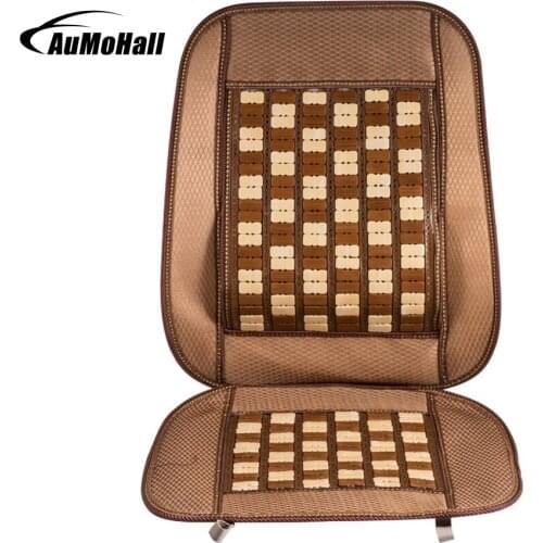 Car Seat Covers Car Summer Cool Bamboo Car Seat Cover Cushion Back Support Waist Massage 18*19 inch