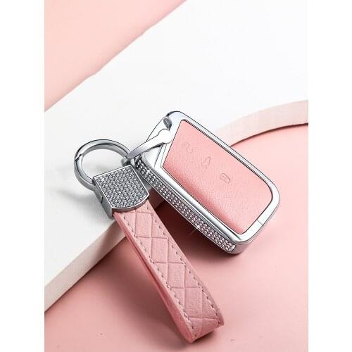 Luxury Alloy Leather Car Key Remote Cover Case For Volkswagen VW Tiguan MK2 Magotan Passat B8 CC 2017 2018 For Skoda Superb A7