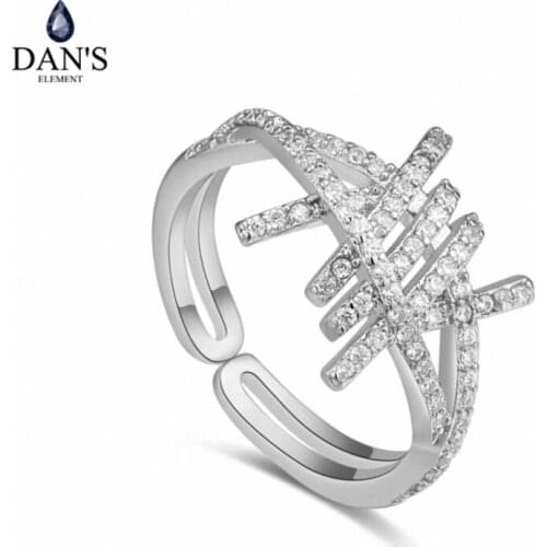 DANS Element Brand Real AAA Zirconia Micro Inlays Rose Gold Color Ring Party For Women Valentine Gift 129823