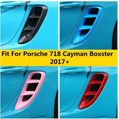For Porsche 718 Cayman Boxster 2017 - 2021 Car Side Body Air Outlet Vent Flow Fender Intake Sticker Decor Cover Trim Accessories