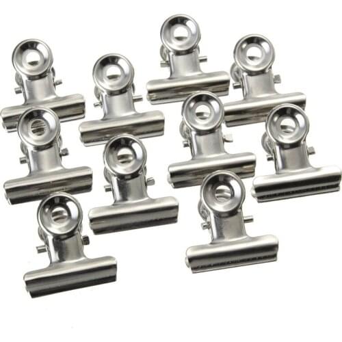Affordable 10 Pcs Silver Tone Metal Office Paper Document Binder Clips 22mm Stationery