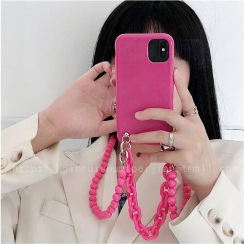 Spain Fluorescence Crossbody Necklace Lanyard soft phone case for iphone 11 Pro Max 12 Pro MiNi X XR XS 6 7 8 plus SE 2020 cover