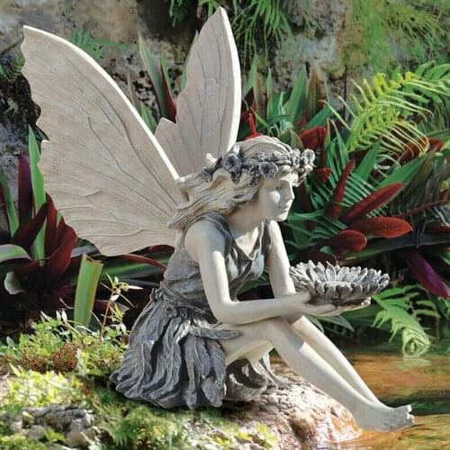 Hot Sale! NEW Sunflower Angel Fairy Garden Statue Figurine Sculpture Resin Ornaments Indoor Outdoor Home Decorations