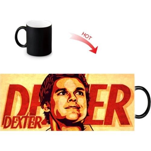 Customized Ceramic Coffee Mugs Dexter Milk Tea Magic Color Mug Heat Sensitive Color Changing Water Cup 12oz