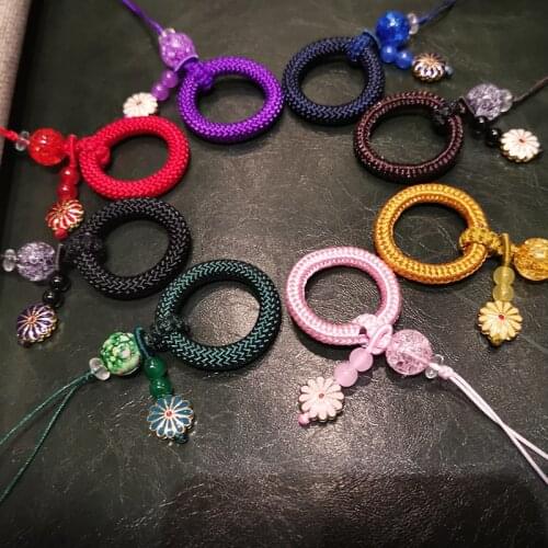 Short Ring Daisy Pedant Phone Lanyard Strap For iphone huawei redmi samsung Mobile Phone ID Card U Disk Rope String Keychain