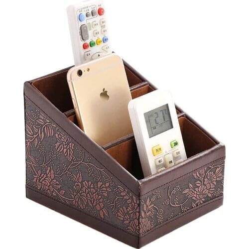 Colorful Fashion Imitation Leather Remote Control Storage Box Household Desktop Sundries Storage Box Finishing