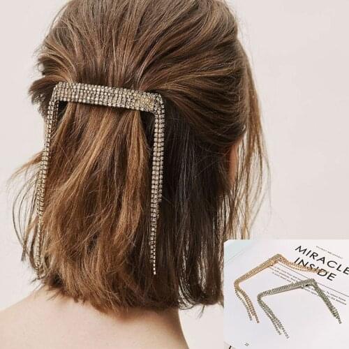 Hot Sale Girls Elegant gold silver color alloy with crystal hair Clips Barrettes Hairpins Female Hair Styling Accessories F012