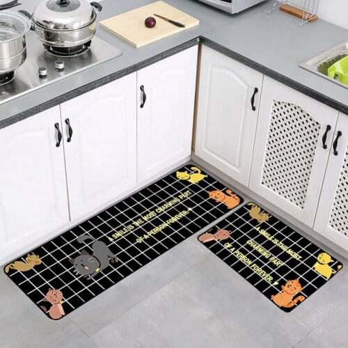 Washable Floor Mat Non-slip Soft Water absorption Polyester Creative Cartoon Pattern Ground Mat DIY kithcen Floor Mat for home