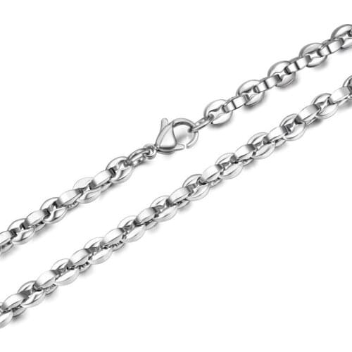 Mens Round Cross Link Chain Thick Titanium Steel Necklace Clavicle Chain Top Quality Never Fade