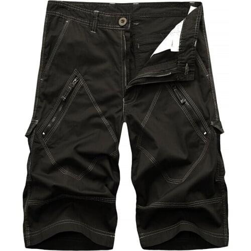 2019 Cargo Shorts Men Large Size High Qulity five pants Solid Casual Shorts Men short Pants Shorts Mens Multi-pocket shorts