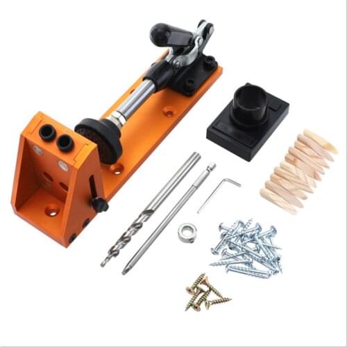 ASCENDAS Woodworking Pocket Hole jig System 9.5mm Hole Guide with Toggle Clamp Dust Removal Port TP-0311