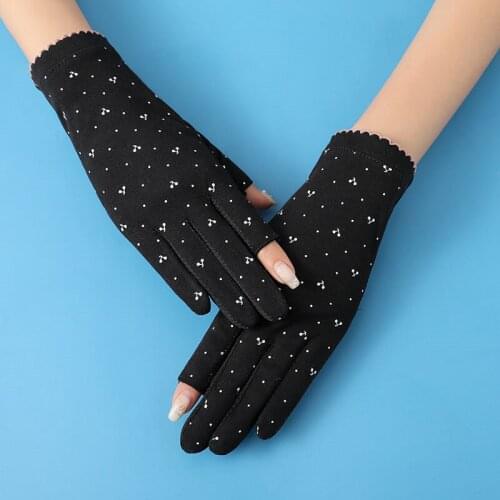 Anti-slip Breathable Sunscreen Half Finger Gloves Fingerless Gloves Cotton Cycling Driving Gloves Spring Summer Stretch
