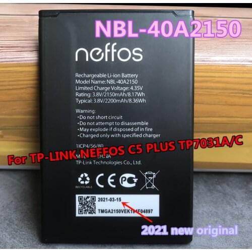 NEW Original 2150mAh NBL-40A2150 Battery For TP-link Neffos C5 Plus NBL-40A2150 Mobile Phone