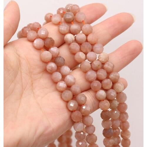 New Style Natural Stone Beads Pink Aventurine Round Section Loose Bead 8 MM For Jewelry Making DIY Necklace Earrings Accessory