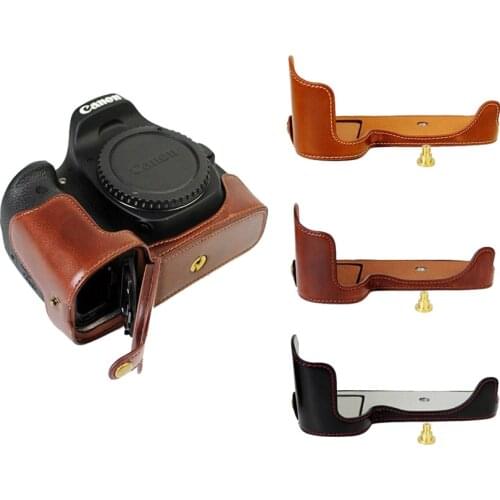 New PU Leather Half Body Camera Case Base For Canon EOS 80D camera bottom cover