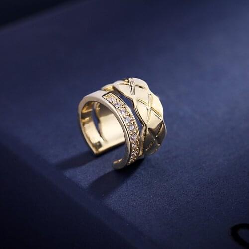 Charming Line Ling Plaid Zircon Clip on Earrings Ear Cuffs Without Piercing Earrings Jewelry for Women Gold Filled Earrings