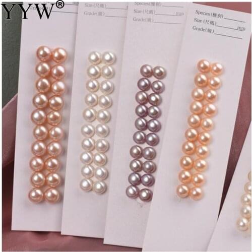 Wholesale Half Drilled Button Pearl Cultured Freshwater Pearl Beads AAA 5-12.5mm White Pink Purple Button Pearl For Jewelry