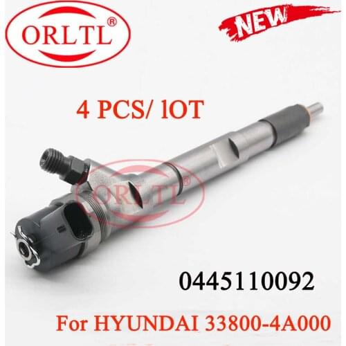 ORLTL NEW 4PCS/LOT 0445110092 33800-4A000 0 445 110 092 0 445 110 091 0 986 435 154 Common Rail Sprayer Injector For HUYNDAI