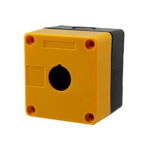 Plastic Yellow Black 1 Push Button Control Station Switch Box
