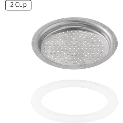 Espresso Filter Plates With Food Grade Gasket Aluminum Metal Filter Plate Silicone Gaskets Replacement Parts For Coffee Bottle