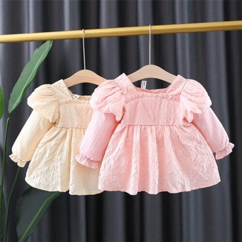 Sweet Girls Princess Dress Baby Infants Kids Children Fashion Autumn Long Sleeve Dress Vestidos ADK319