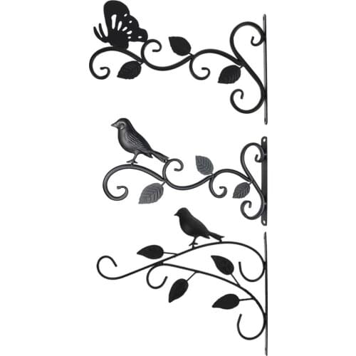 Practical Metal Hanging Flower Basket Simulation Butterfly Bird Flower Pot Bracket Iron Hook Plant Hold Balcony Home Decoration