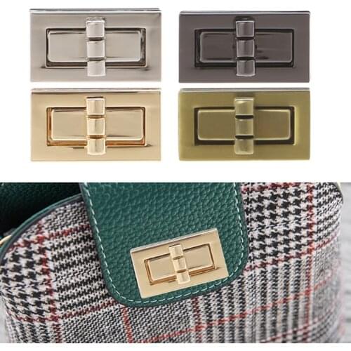 Rectangle Shape Clasp Turn Lock Twist Locks DIY Leather Handbag Bag Hardware