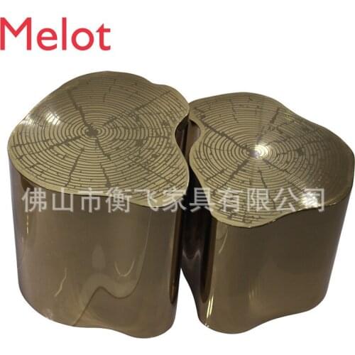 Factory Direct Sales of Furniture Carving Modern Stainless Steel Gold Metal Tea Table Living Room Cool Creative Coffee Table