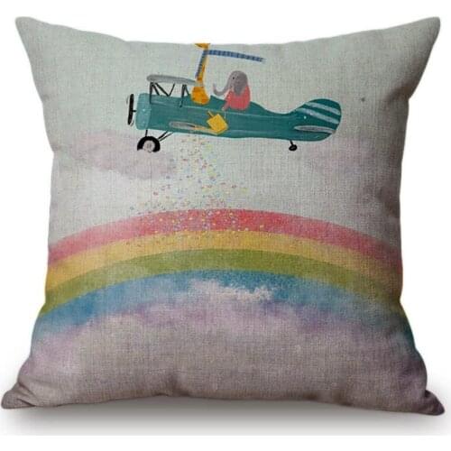 Nordic Cute Cartoon Animals Cushion Cover Elephant Giraffe Bedroom Decorative Cushion Covers for Sofa Pillow Case Funda Cojines